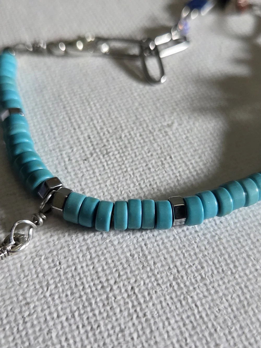 Blue Stone Silver Link Bracelet - Unbranded